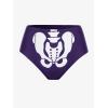 Rosegal Womens Plus Size Skeleton Print Flounce Crisscross Strappy Tankini Swimwear Set(Purple)