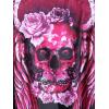 Rosegal Womens Plus Size Skull Rose Wing Print Cinched Boyshorts Tankini Swimsuit Set(Red_1)