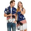 ROSE GAL Matchable Couple Hawaiian Coconut Tree Print Shirt or Plus Size Knee Length Fit and Flare Tank Dress(Men Blue)
