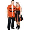 ROSE GAL Matchable Couple Hawaiian Coconut Tree Print Shirt or Plus Size Knee Length Fit and Flare Tank Dress(Women Orange)