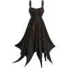 ROSE GAL Plus Size Women Goth Punk Ripped Handkerchief Dress(Black_1)