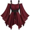 ROSE GAL Plus Size Women Medieval Renaissance Underbust Corset Top(Red_1)