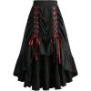 ROSE GAL Plus Size Womens Steampunk Pirate High Low Skirt Victorian Retro Goth Skirt(Black_1)
