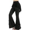 ROSE GAL Plus Size Womens Y2K Skirted Pants Stretch High Waisted Flounce Flare Pants(Black_1)