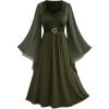 ROSE GAL Rosegal Plus Size Renaissance Costumes Dress for Women Medieval Fairy Halloween Dress(Green_1)