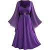 ROSE GAL Rosegal Plus Size Renaissance Costumes Dress for Women Medieval Fairy Halloween Dress(Purple_1)