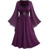 ROSE GAL Rosegal Plus Size Renaissance Costumes Dress for Women Medieval Fairy Halloween Dress(Purple_2)