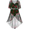 ROSE GAL Rosegal Plus Size Women 3 Piece Tankini Swimsuit Floral Print Underwire Push Up High Waisted Ruched Bathing Suit(Army Green)