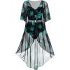 ROSE GAL Rosegal Plus Size Women 3 Piece Tankini Swimsuit Floral Print Underwire Push Up High Waisted Ruched Bathing Suit(Green)