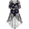 ROSE GAL Rosegal Plus Size Women 3 Piece Tankini Swimsuit Floral Print Underwire Push Up High Waisted Ruched Bathing Suit(Light Purple)