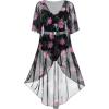 ROSE GAL Rosegal Plus Size Women 3 Piece Tankini Swimsuit Floral Print Underwire Push Up High Waisted Ruched Bathing Suit(Light Red)