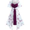ROSE GAL Rosegal Plus Size Women Sundress Set Flutter Sleeves Floral Dress and Lace-up Cami Dress(Red_2)