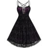 ROSE GAL Rosegal Women Plus Size Gothic Overlay Midi Dress Backless Spaghetti Strap A Line Dress(Black_3)