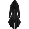 ROSE GAL Rosegal Womens Plus Size Hooded Lace-up Grommets Color Block Gothic Zip Front Asymmetrical Hem Long Sleeve Top(Black_5)