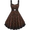 ROSE GAL Women Plus Size 1950s Vintage Floral Lace Jacquard Belt Fit and Flare Dress Cocktail Party Dress(Coffee_1)