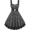 ROSE GAL Women Plus Size 1950s Vintage Floral Lace Jacquard Belt Fit and Flare Dress Cocktail Party Dress(Gray_1)