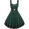 ROSE GAL Women Plus Size 1950s Vintage Floral Lace Jacquard Belt Fit and Flare Dress Cocktail Party Dress(Green_1)
