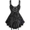ROSE GAL Women Plus Size Punk Goth Chinas Goth Tank Top(Black_1)