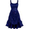 ROSE GAL Women Plus Size Victoria Gothic Lace Trim Lace-up Ruffled Cinched Ruched High Low Midi Dress(Blue_2)