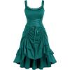 ROSE GAL Women Plus Size Victoria Gothic Lace Trim Lace-up Ruffled Cinched Ruched High Low Midi Dress(Green_3)