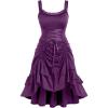 ROSE GAL Women Plus Size Victoria Gothic Lace Trim Lace-up Ruffled Cinched Ruched High Low Midi Dress(Purple_2)