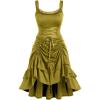 ROSE GAL Women Plus Size Victoria Gothic Lace Trim Lace-up Ruffled Cinched Ruched High Low Midi Dress(Yellow_1)