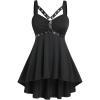 ROSE GAL Womens Plus Size Curve High Low Tank Tops Gothic Sleeveless Strap Tank Top(Black_2)