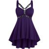 ROSE GAL Womens Plus Size Curve High Low Tank Tops Gothic Sleeveless Strap Tank Top(Purple)