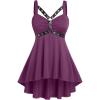 ROSE GAL Womens Plus Size Curve High Low Tank Tops Gothic Sleeveless Strap Tank Top(Purple_1)