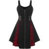 ROSE GAL Womens Plus Size Dresses Sleeveless V-Neck Gothic Vintage 50S Party Maxi Dress(Black_6)