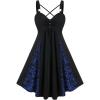 ROSE GAL Womens Plus Size Dresses Sleeveless V-Neck Gothic Vintage 50S Spaghtti Strap Swing Maxi Dress(Blue_11)