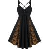 ROSE GAL Womens Plus Size Dresses Sleeveless V-Neck Gothic Vintage 50S Spaghtti Strap Swing Maxi Dress(Orange_2)