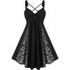 ROSE GAL Womens Plus Size Dresses Sleeveless V-Neck Gothic Vintage 50S Spaghtti Strap Swing Maxi Dress(White_1)