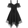ROSE GAL Womens Plus Size Dresses Sleeveless Wrap Gothic Cocktail Rockabilly Weeding Party Dress(Black_1)