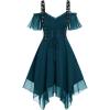 ROSE GAL Womens Plus Size Dresses Sleeveless Wrap Gothic Cocktail Rockabilly Weeding Party Dress(Blue_2)