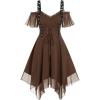 ROSE GAL Womens Plus Size Dresses Sleeveless Wrap Gothic Cocktail Rockabilly Weeding Party Dress(Coffee_1)