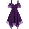 ROSE GAL Womens Plus Size Dresses Sleeveless Wrap Gothic Cocktail Rockabilly Weeding Party Dress(Purple_1)