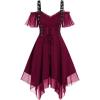 ROSE GAL Womens Plus Size Dresses Sleeveless Wrap Gothic Cocktail Rockabilly Weeding Party Dress(Red_1)