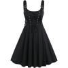 ROSE GAL Womens Plus Size Dresses Sleeveless Wrap Gothic Vintage 50S Spaghtti Strap Swing Maxi Dress(Black_23)