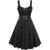 ROSE GAL Womens Plus Size Dresses Sleeveless Wrap Gothic Vintage 50S Spaghtti Strap Swing Maxi Dress(Black_25)