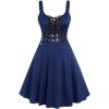 ROSE GAL Womens Plus Size Dresses Sleeveless Wrap Gothic Vintage 50S Spaghtti Strap Swing Maxi Dress(Blue_13)