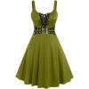 ROSE GAL Womens Plus Size Dresses Sleeveless Wrap Gothic Vintage 50S Spaghtti Strap Swing Maxi Dress(Green_14)