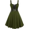 ROSE GAL Womens Plus Size Dresses Sleeveless Wrap Gothic Vintage 50S Spaghtti Strap Swing Maxi Dress(Green_15)