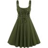 ROSE GAL Womens Plus Size Dresses Sleeveless Wrap Gothic Vintage 50S Spaghtti Strap Swing Maxi Dress(Green_24)