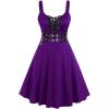 ROSE GAL Womens Plus Size Dresses Sleeveless Wrap Gothic Vintage 50S Spaghtti Strap Swing Maxi Dress(Purple_13)