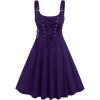 ROSE GAL Womens Plus Size Dresses Sleeveless Wrap Gothic Vintage 50S Spaghtti Strap Swing Maxi Dress(Purple_23)