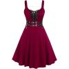 ROSE GAL Womens Plus Size Dresses Sleeveless Wrap Gothic Vintage 50S Spaghtti Strap Swing Maxi Dress(Red_13)