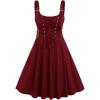ROSE GAL Womens Plus Size Dresses Sleeveless Wrap Gothic Vintage 50S Spaghtti Strap Swing Maxi Dress(Red_23)