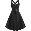 ROSE GAL Womens Plus Size Dresses Wrap V-Neck Gothic Vintage 50S Maxi Dress(Black_10)