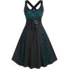 ROSE GAL Womens Plus Size Dresses Wrap V-Neck Gothic Vintage 50S Maxi Dress(Black_300)
